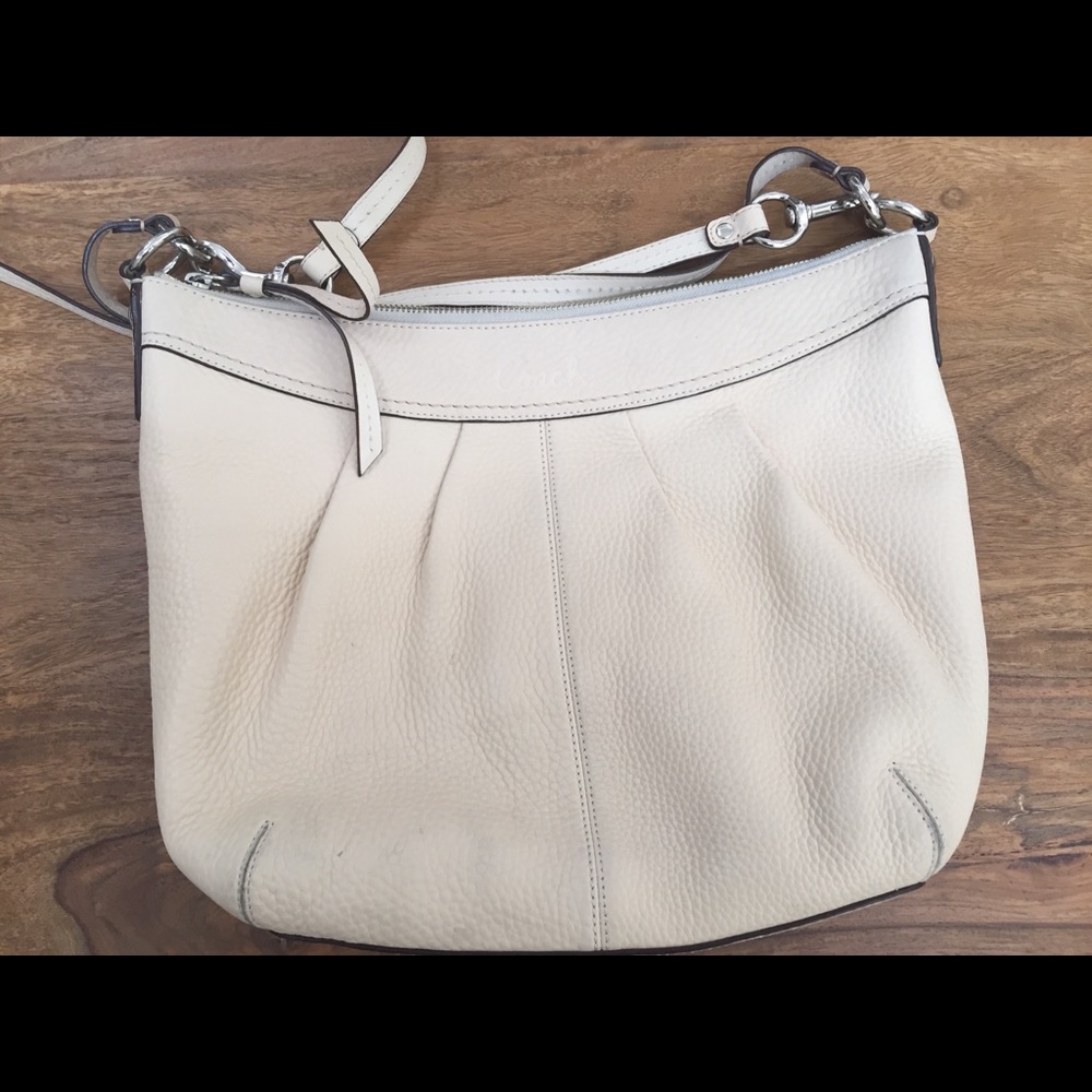 Coach cream leather crossbody bag